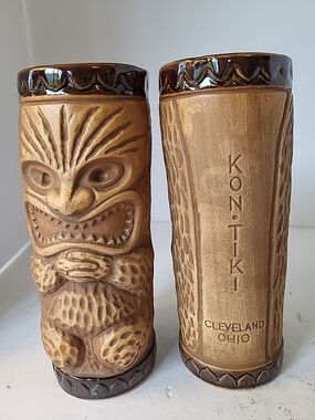 Vintage Kon•Tiki Ceramic Tiki Mugs Set Of 2 Cleveland, Ohio